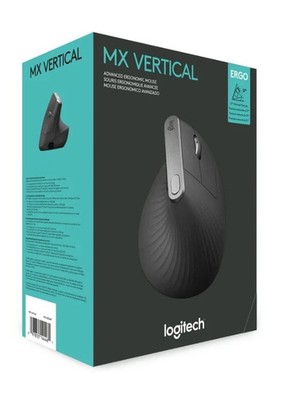 Logitech MX Vertical Wireless Ergonomic Mouse Graphite 910-005447 NEW SEALED BOX