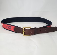 Vineyard Vines Belt Lobster Mens 32 Leather Brass Nautical Coastal Preppy VTG
