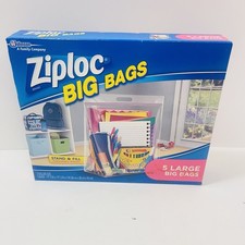 Ziploc Big Bags Large Size 3-Gallon Heavy Duty Zipper Storage 15" x 15" 5-Pack