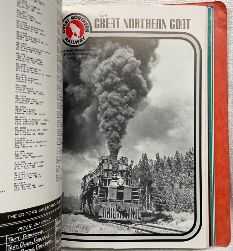Great Northern RY HS, 84 GOAT magazines, 3/86 to 3/98 & 1987-1991 calendar set.