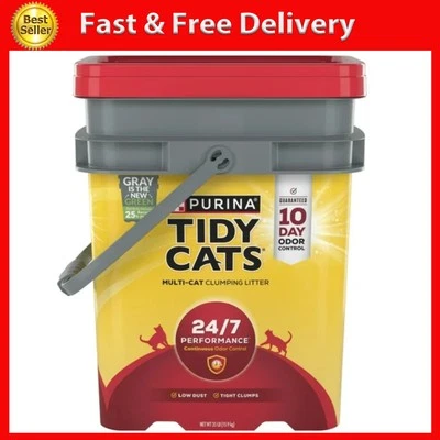NESTLÉ PURINA PETCARE COMPANY Purina Tidy Cats 24/7 Clumping Cat Litter, Low Dust, Deodorizing, 35 Lb. Pail