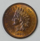 1880  Indian Head/Oak Wreath rev Cent Nice RED & BROWN UNC 1c