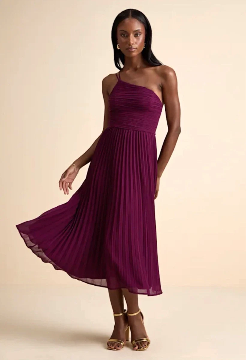 lipsy one shoulder pleated asymmetric midi dress Dresses for sale Jean Paul Gaultier Air-Print gowns for photoshoot prom or mother of Style:2 Sleeves