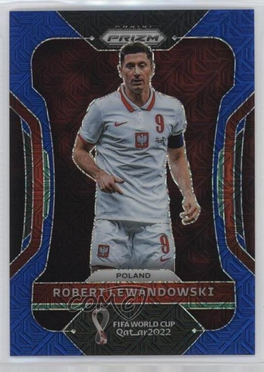 2022 Panini Prizm World Cup Qatar Blue Mojo 30/75 Robert Lewandowski #170 0s9t