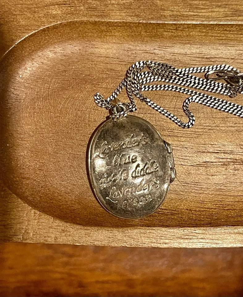 Cicely Mary Barker Sterling Silver Lavender Flower Fairy Locket Pendant Necklace - Image 3 of 4