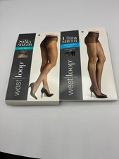 West Loop Sheer Reinforced Panty/Toe Size B Coffee and C Beige Mist Pantyhose