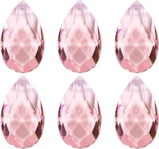 K9 Crystal Pendants Teardrop Beads, 6 Pack 38Mm Chandelier Prisms Parts Hanging