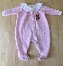 Vintage Disney Winnie The Pooh Pink Quilted Outfit Romper Sleeper 6 - 9 Months