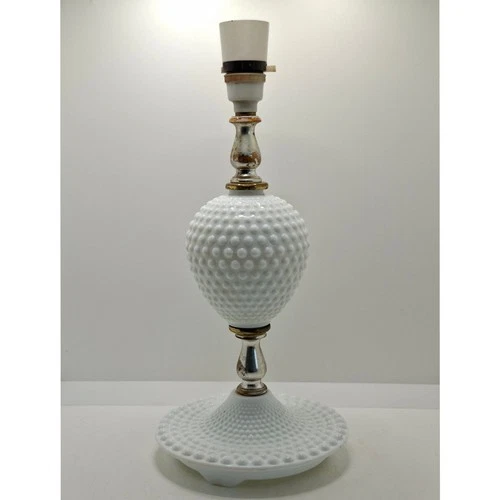 Hobnail Milk Glass Table Lamp Base Vintage Lighting Needs Rewiring