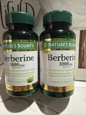 Nature  s Bounty Berberine 1000 Mg ; 60 Capsules ; 2 Pack ; Exp 08/26