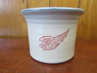 Red Wing Stoneware Small Bowl Crock Blue Rim  4" Tall  6" Wide