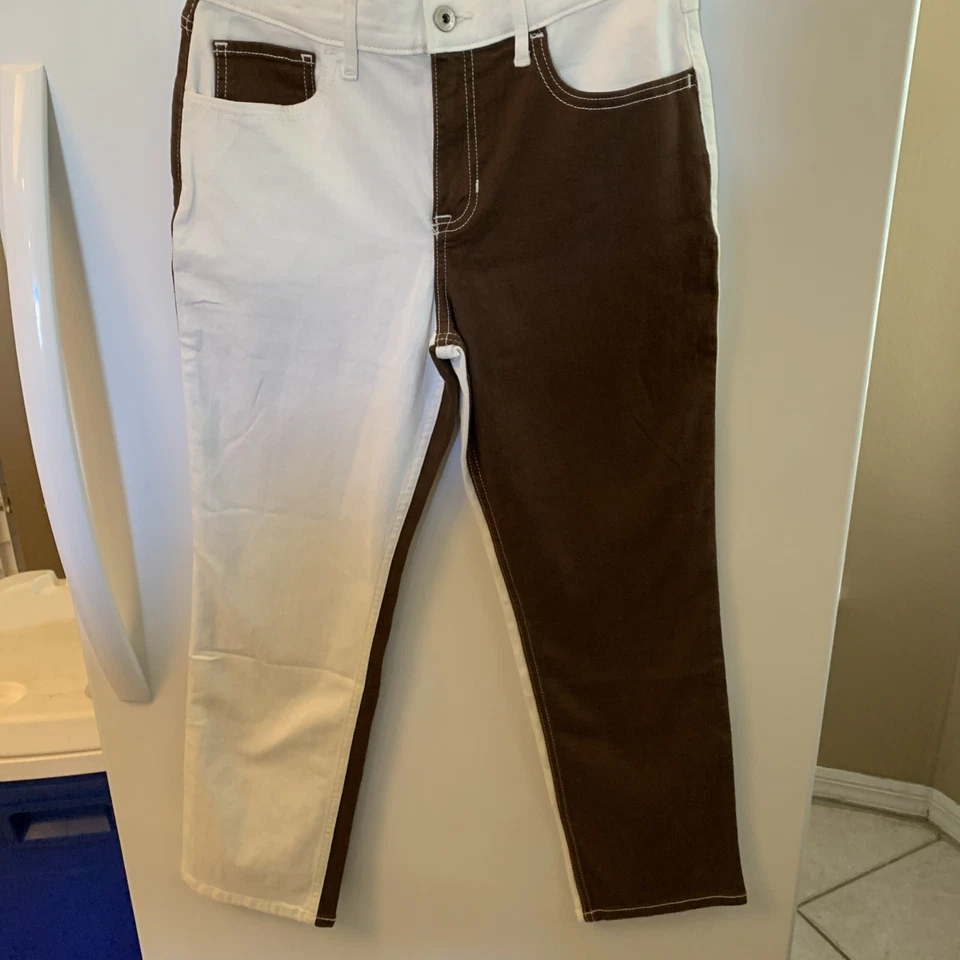 Pantalones de mezclilla cortos marrón y blanco Abercrombie & Fitch A&F para niños 15/16 nuevos sin etiquetas niñas adolescentes Foto 3 de 4