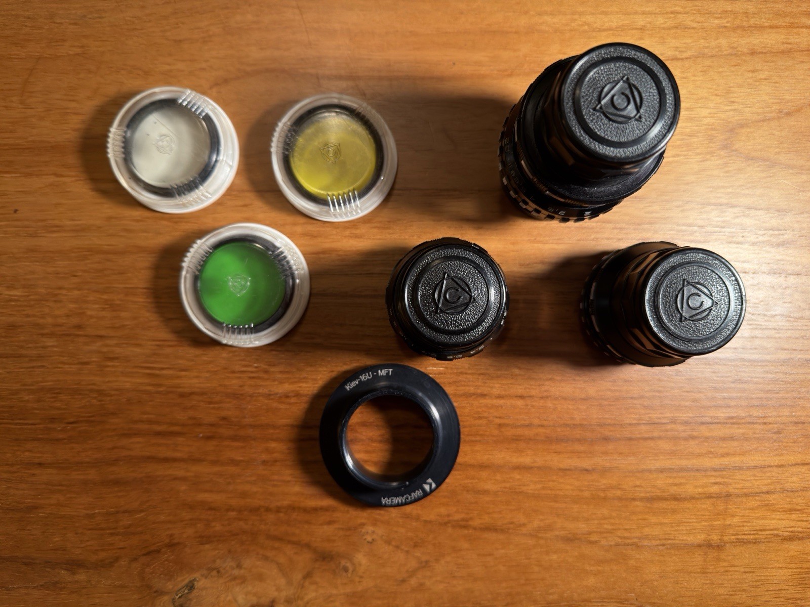 Kiev-16U Soviet Vintage Cine Lens Set 12mm 20mm 50mm + RAF Camera MFT Adapter