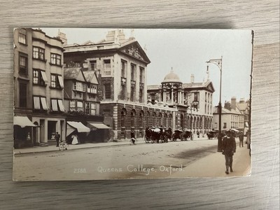 ''QUEENS COLLEGE OXFORD'' FRÜHE 1900er ECHTFOTO POSTKARTE.
