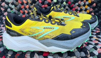 Men's Brooks Caldera 7 Trail Running Shoes Yellow Lemon Chrome Black ~ Size 9
