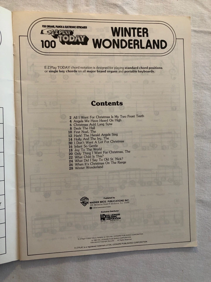 Cancionero EZ Play Today: Winter Wonderland (órgano/piano/teclado) Foto 2 de 4