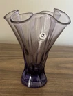 Vintage Fenton Light Purple 6” Ruffled Glass Vase