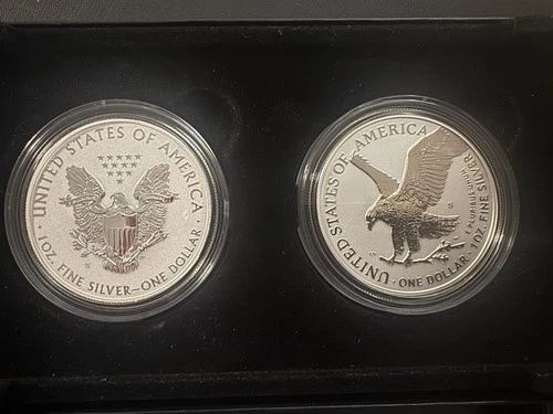 2021 American Silver Eagle 1oz Reverse Proof Two Coin Set Designer Edition