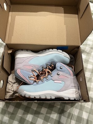 Columbia Newton Ridge LT WP Women's Hiking Boots US 7.5 Medium Blue Gray Pink