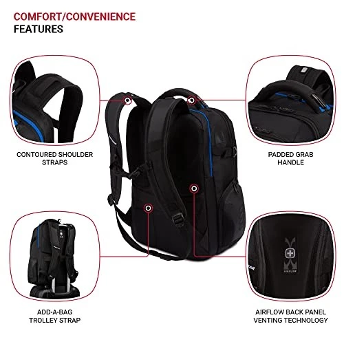 MOCHILA PARA PORTÁTIL SWISSGEAR GAMING CON PUERTO CARGADOR USB SA8120 - AZUL/NEGRO Foto 2 de 4