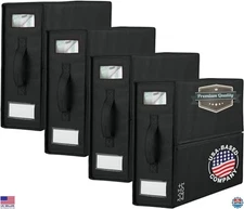 Foldable Bed Sheet Organizers Storage Box, 4-Pack with Handles & Label Slot