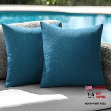 Pack of 2 Outdoor Pillow Covers for Patio 18" x 18" Pack of 2 Navy Blue