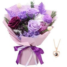Casaido Preserved Flowers for Delivery, Purple Flower Bouquets with