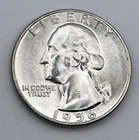 1956 Washington Silver Quarter AU UNC Toned Philadelphia Mint 90%
