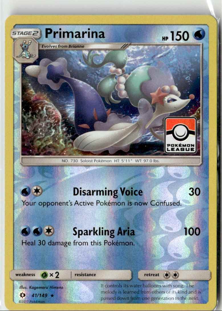 primarina pokemon card value Amazon.com: Primarina 41/149 Sun Moon - Rare - Evolution Pokemon Card lot main image 1