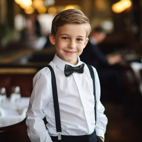 Adjustable Kids Bow Tie โ Pre-Tied Classic Solid Color for Wedding & Photos - Picture 2 of 16