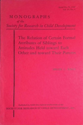The Relation of Certain Formal Attributes of Siblings to Attitudes Held toward E