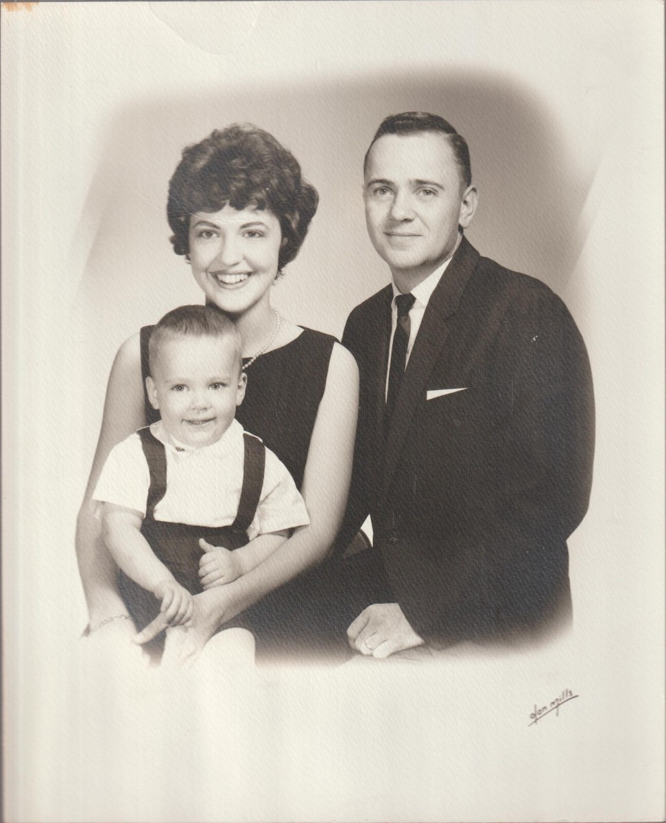 Family Portrait c1970s Olin Mills Studio Photograph B & W 8
