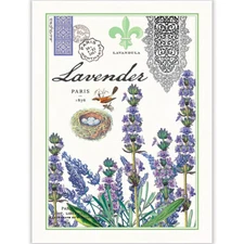 Michel Design Works Lavender Rosemary Natural Woven Cotton Kitchen Towel 20"x28"