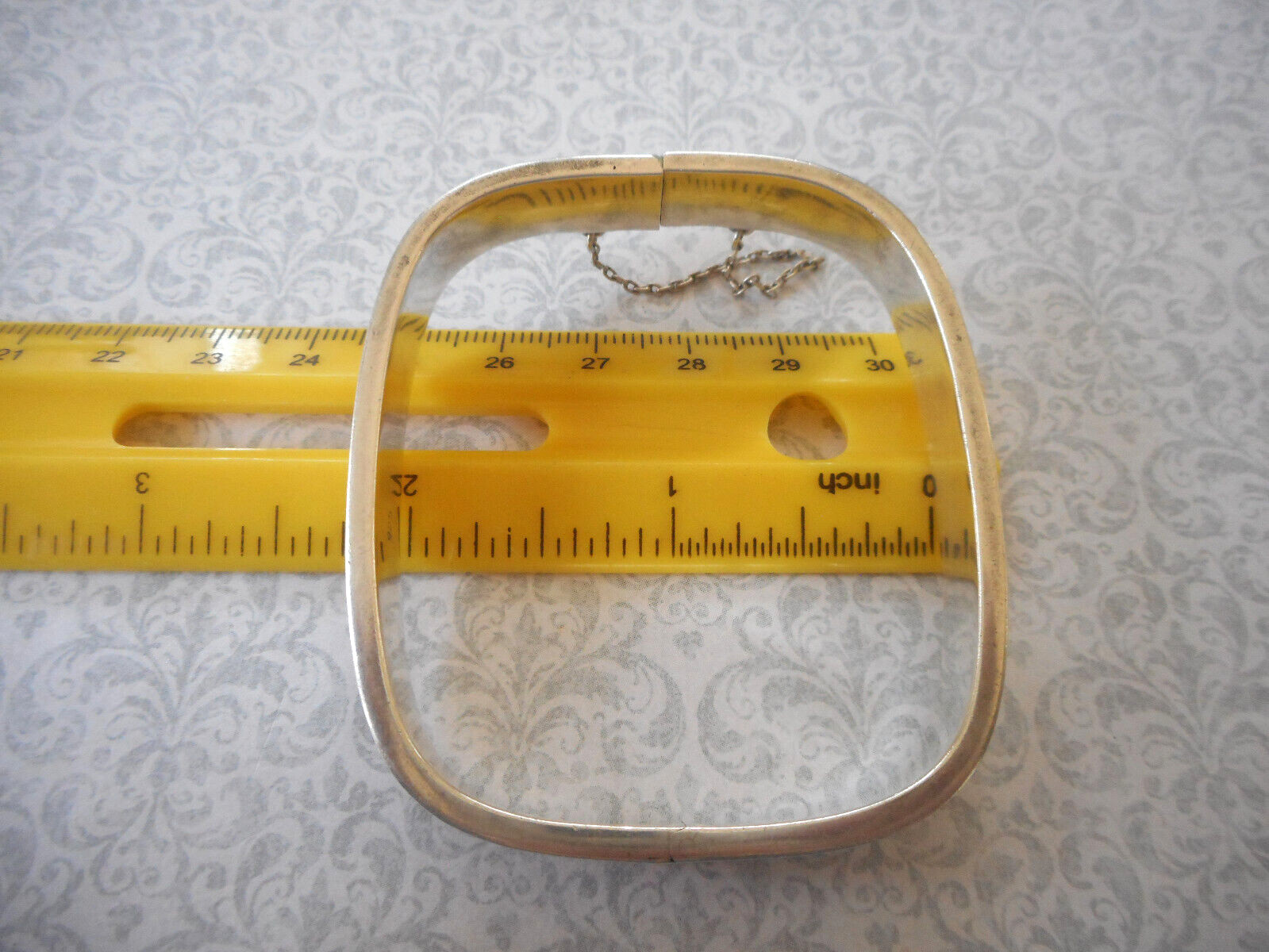 Rectangular Sterling Silver Etched Bangle Bracele… - image 12