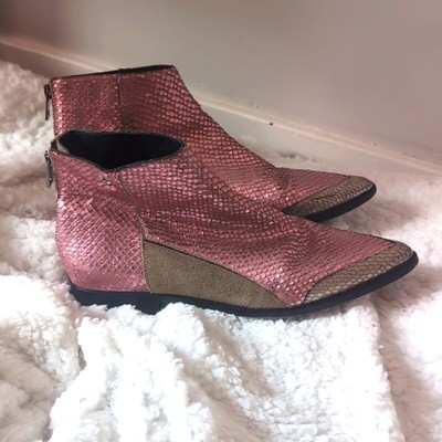 Zadig & Voltaire Snake Mods Boots Pink Iridescent Barbie Vibes 40 9-9.5 ...