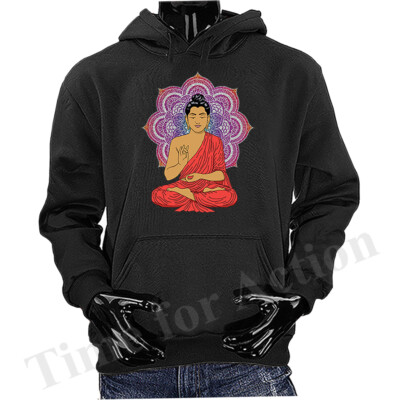 Buddha Mandala Flower Pattern Fleece Pullover Hoodie