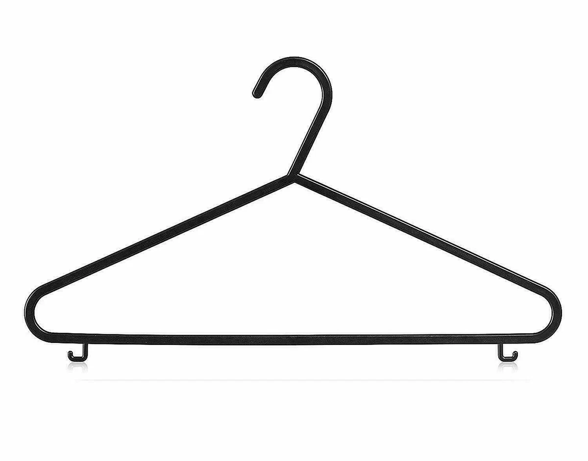 1/100 Adult Black Coat Hangers Hanger Coathanger Strong Plastic Clothes  Trousers