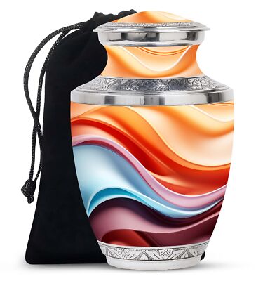 Canyon Currents Flow Large With Velvet Bag  10 Inch Funeral Urn For Ashes