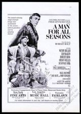 1966 A Man For All Seasons movie release iillustrated cast vintage print ad