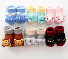 Toddler Cotton Rattle Socks Sensory Foot Finder Animal Baby Infant Nonslip Socks
