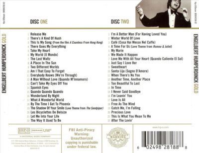 ENGELBERT HUMPERDINCK GOLD NEW CD