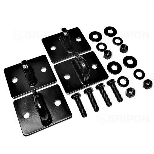 Pack of 2) 3/8in Bolt On Grab Hook Mount with Backer Plate