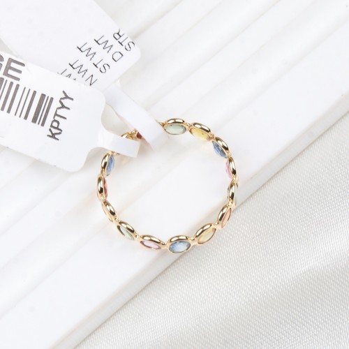 Anillo De Eternidad Completa De Zafiro Multicolor Redondo De 18k Oro Amarillo - Imagen 4 de 7