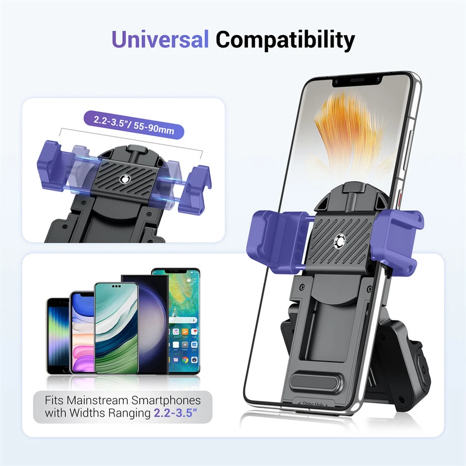 Phone Hand Grip Stand Holder Mount Wireless Remote Control for iPhone Samsung  - Image 2 of 4