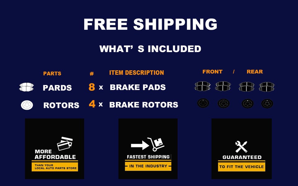 Front Rear Drilled Rotors + Brake Ceramic Pads Discs for 200510 Honda