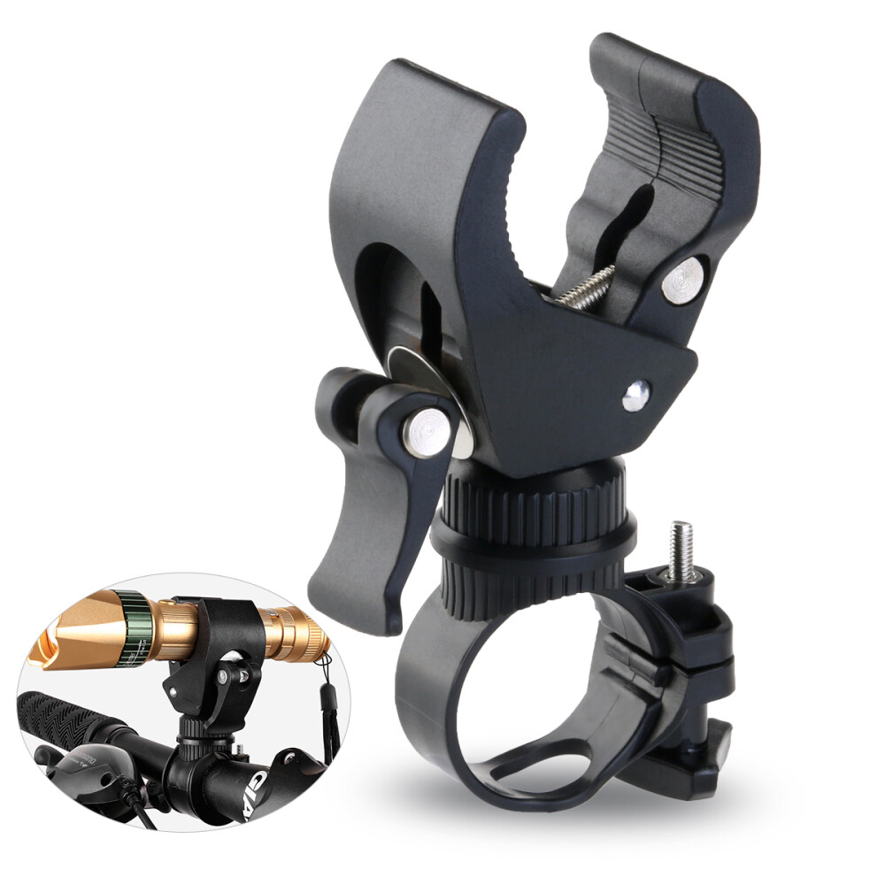 360-degree Rotating LED Flashlight Torch Mount Clamp Clip Holder Bike US