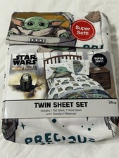 Star Wars The Mandalorian Baby Yoda Twin Sheet Set kids boys bedding