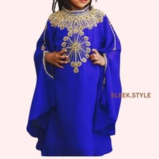 Kaftan Eid SALE Moroccan Kids Dubai Abaya Farasha Long Gown Ramzan Georgette