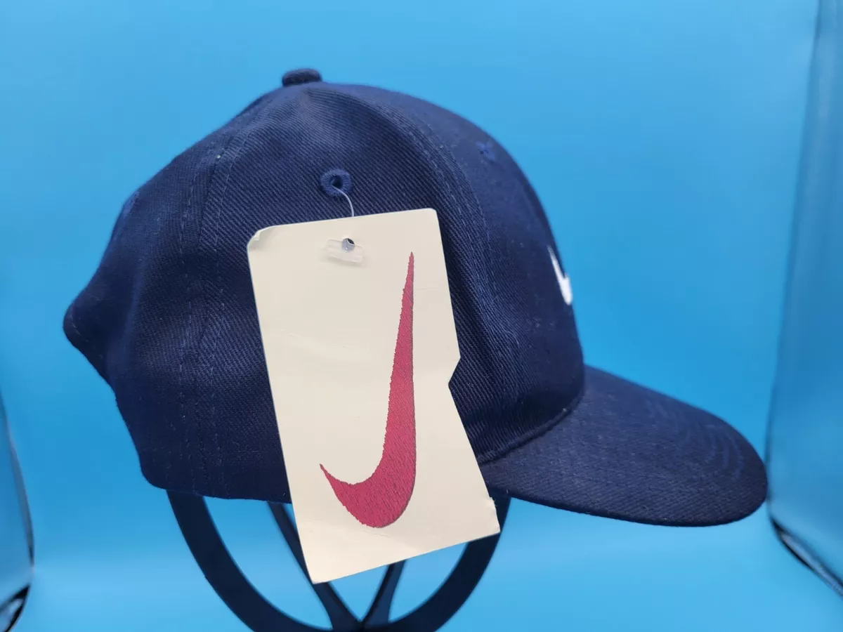 Vintage Nike Snapback Cap Hat Blue White Nike Logo 90's Made in Taiwan