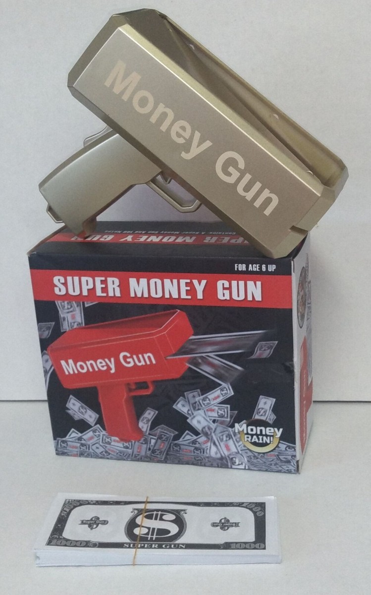 Money Guns Shooter Super Money Gun Make it Rain Toy Gun Gold Brand
